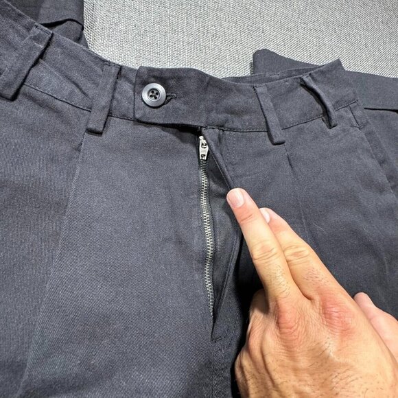 Free People Needed Breaking Trousers Mid Rise Pleating 100% Cotton Black‎ Size 0 - Picture 5 of 16